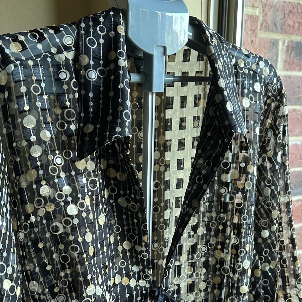 Studio 1940 Black and Gold Patterned Shirt Jacket - Picture 4 of 8